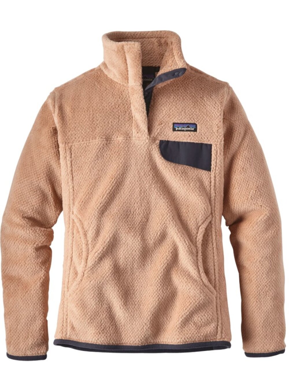 Patagonia Re-Tool Snap-T Pullover Rosewater Tan Navy Women’s Medium Rare